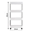 Carucior organizator slim portabil cu 4 rafturi, alb, 39 x 12.5 x 86 cm
