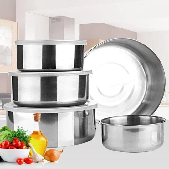 SET 5x Caserole depozitare alimente din inox