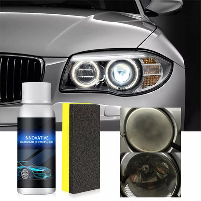 Solutie Polish De Curatare si Lustruire Faruri Auto, Pentru Restaurare / Detailing, Potrivit Pentru Orice Tip De Masina, Burete Inclus, 20 ML